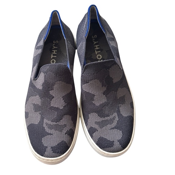 Rothy's Shoes - Rothy's Size 7 Women’s Sneakers Slip On Platform Shoes Gray Black Camo Print